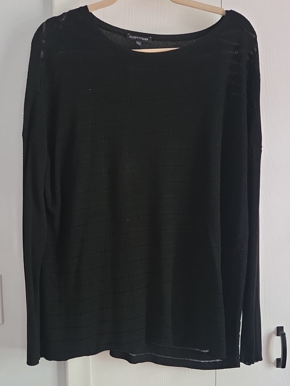 Eileen Fisher Black Striped Sweater L